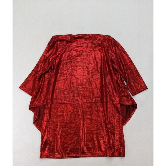 Ruby Rd Women's Dress Size L Red Metallic Shimmer 2-For Shift - Picture 10 of 12